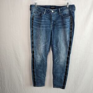 Lucky Brand Lolita Skinny Jeans Women's 16W Blue Tuxedo Stripe